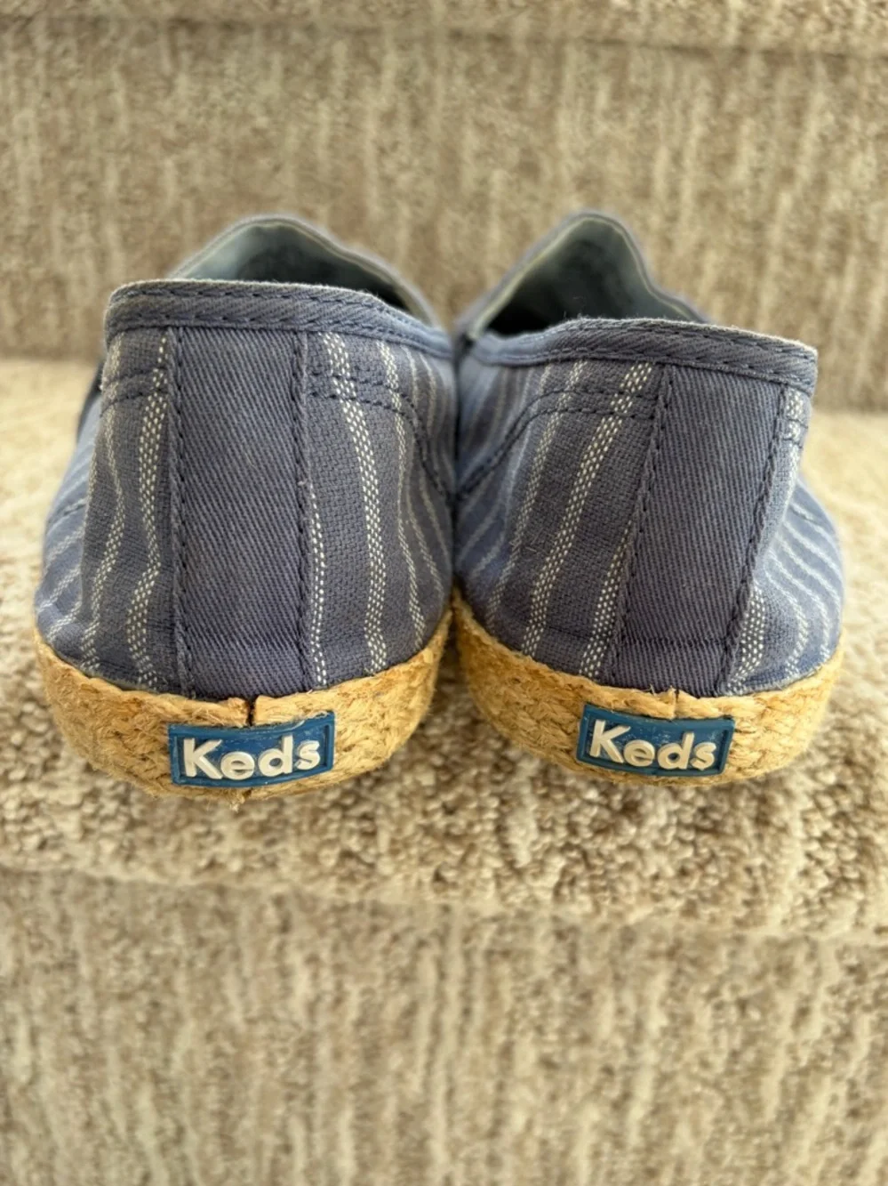 Keds Women's Chillax A-Line Blue Striped Espadrille Sneakers. Size 11